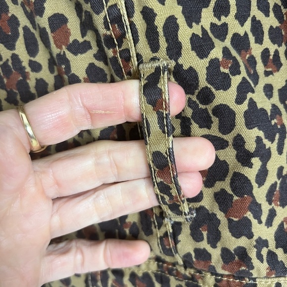 Marissa Webb Ellery Khaki Leopard Print Cotton Canvas Quilted Utility Jacket - Picture 11 of 16